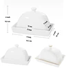 Quail 6 Inch Butter Sealing Tank,Ceramic,White,with Lid,Cheese Server Storage Keeper Tray Cheese Dish,golden Trim ► Photo 3/6