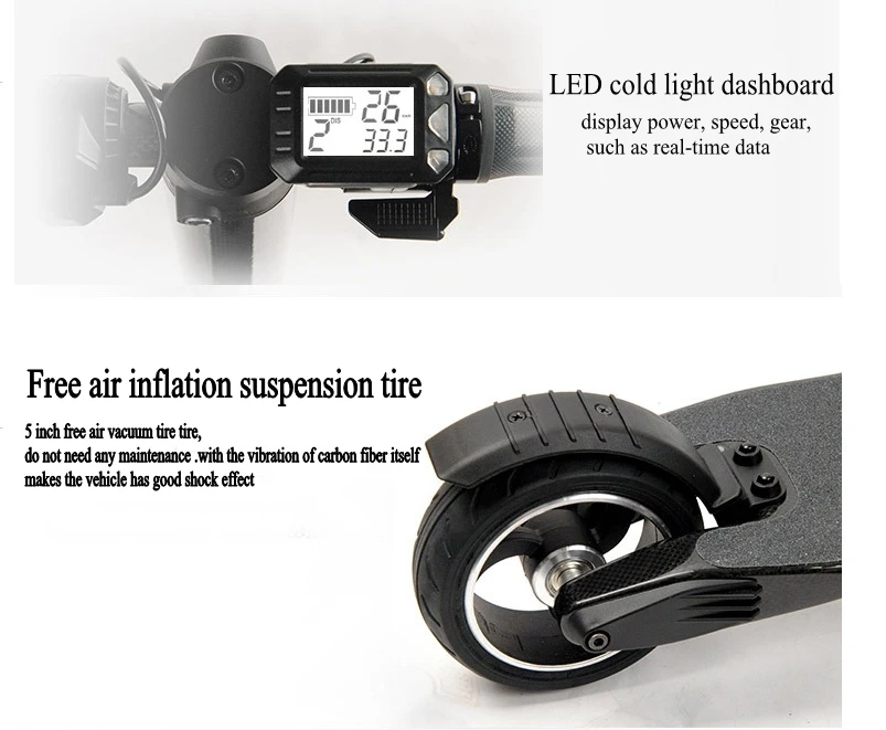 Best Mini Folding Electric Scooter Hoverboard Two Wheel electric skateboard Lithium Battery LED Light E-Bike with CE & ROHS 4
