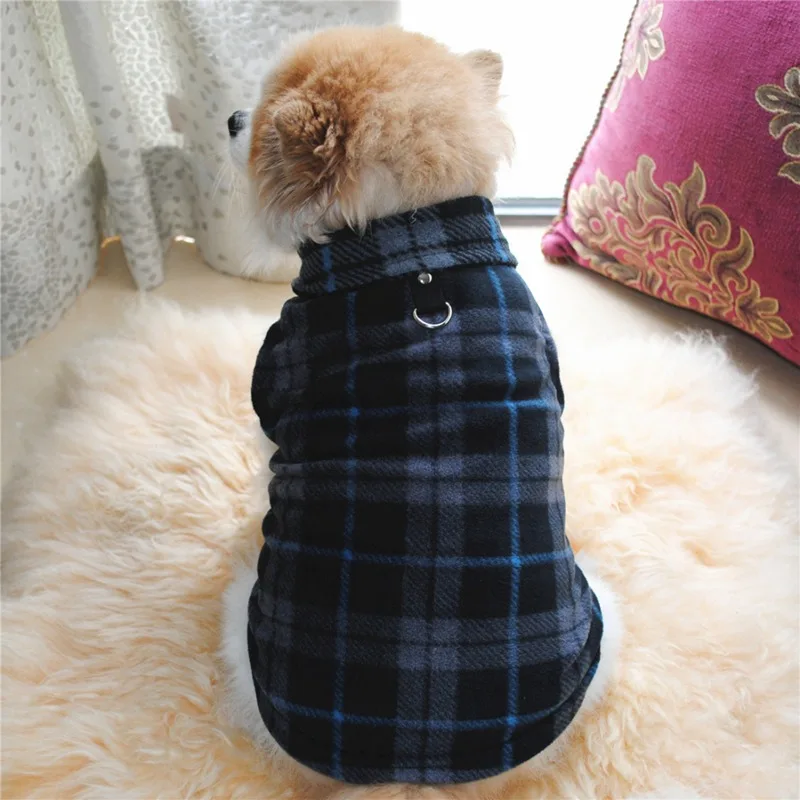 Одежда для домашних животных, собак, жилет, пальто флисовая утолщенная мягкая осень-зима малых и средних собак Теплый костюм с тягой кольцо 4 цвета