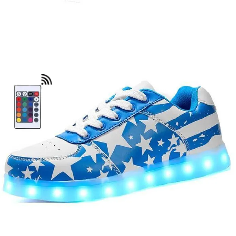 

Remote Led Light Up Shoes Women Brights Unisex Spring&Summer Luminous Sneakers usb charge colorful boy girl glowing Flash Shoes