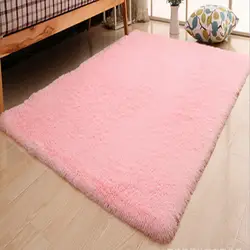 Розовый цвет Гостиная теплый ковер Европейский пушистый детский коврик спальня коврик мягкий искусственный мех Коврик Прямоугольник