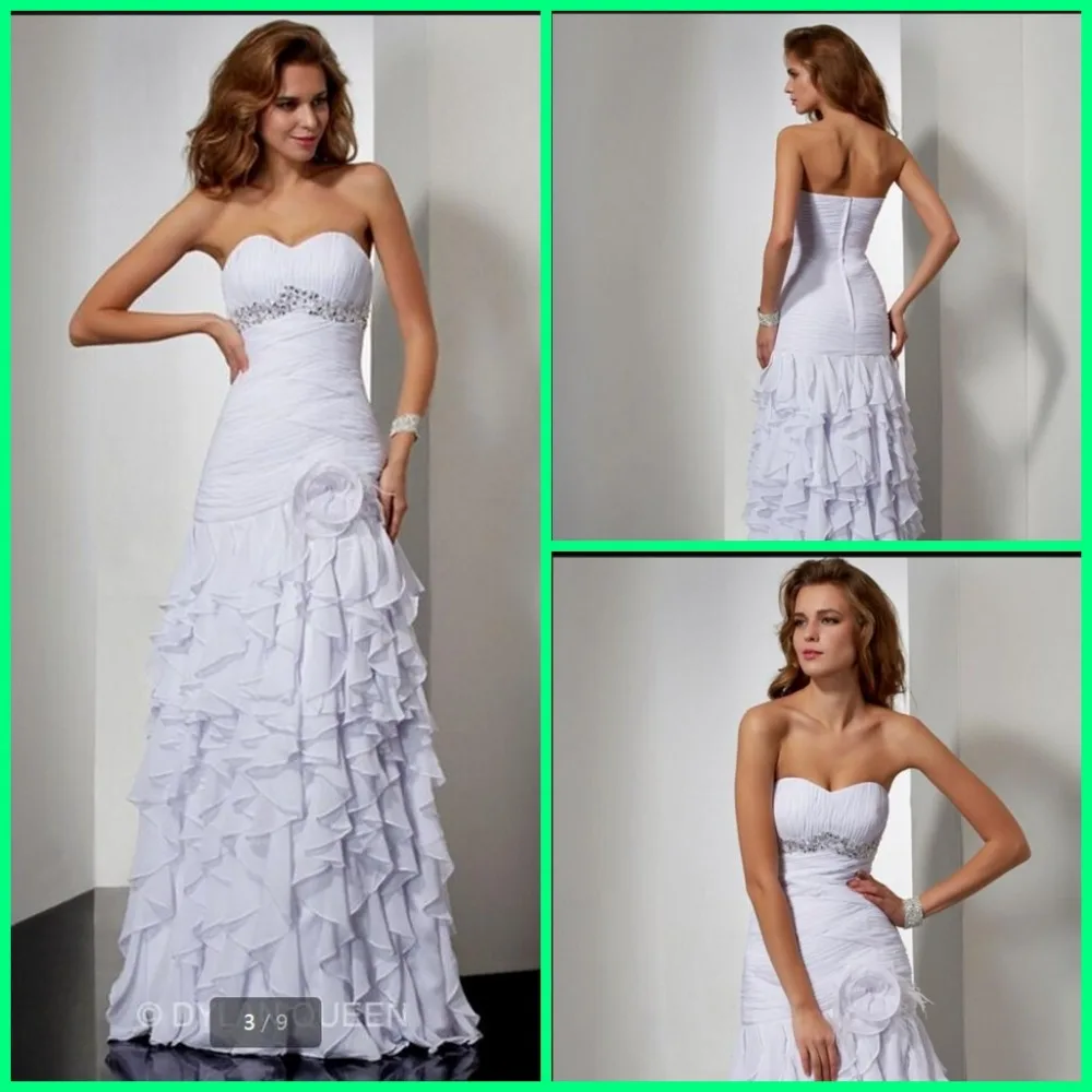 2016 new design chiffon ruffled evening dress strapless sweetheart neck