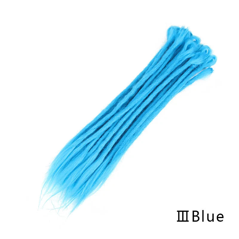 1 шт красочные дреды вязаные крючком косы канекалон Джамбо прическа высокая температура нити синтетические плетеные волосы для наращивания - Цвет: III Blue