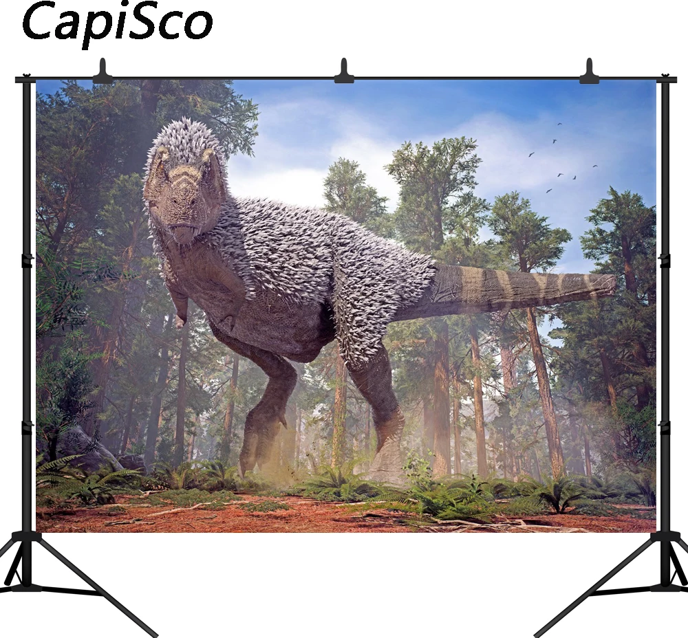 

Capisco 3D Dinosaur Primeval forest Birthday party Photography Backgrounds Customized Photographic Backdrops For Photo Studio
