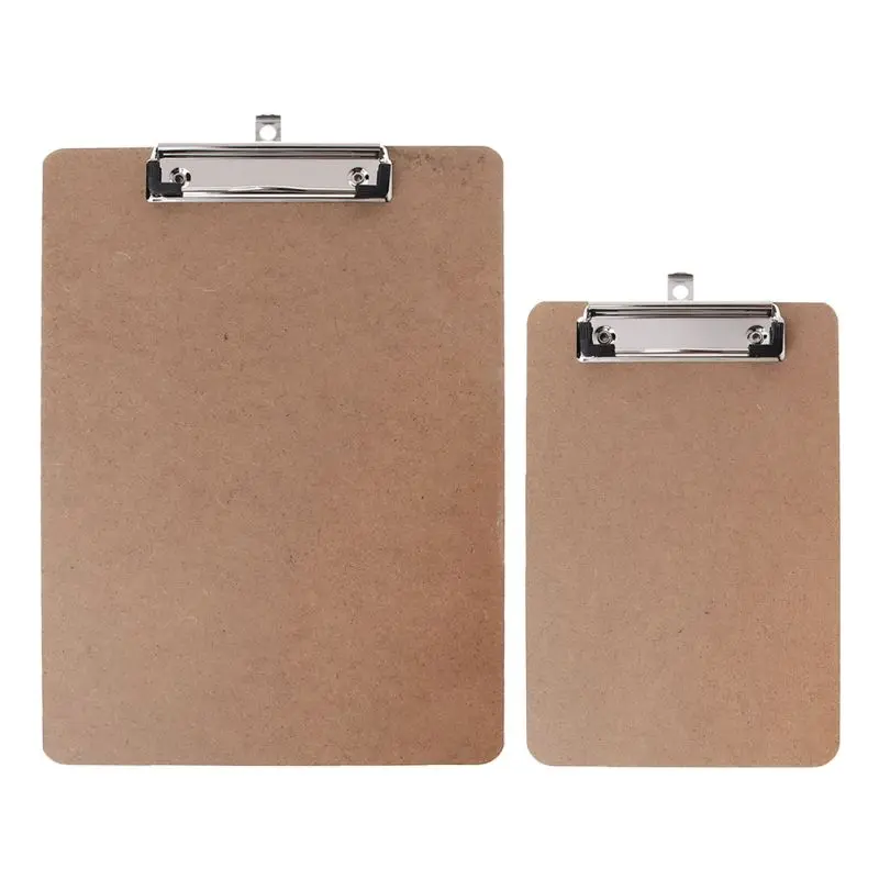 

Portable A4/A5 Wooden Writing Clip Board File Hardboard with Metal Vertical Clips for Office School Stationery Supplies