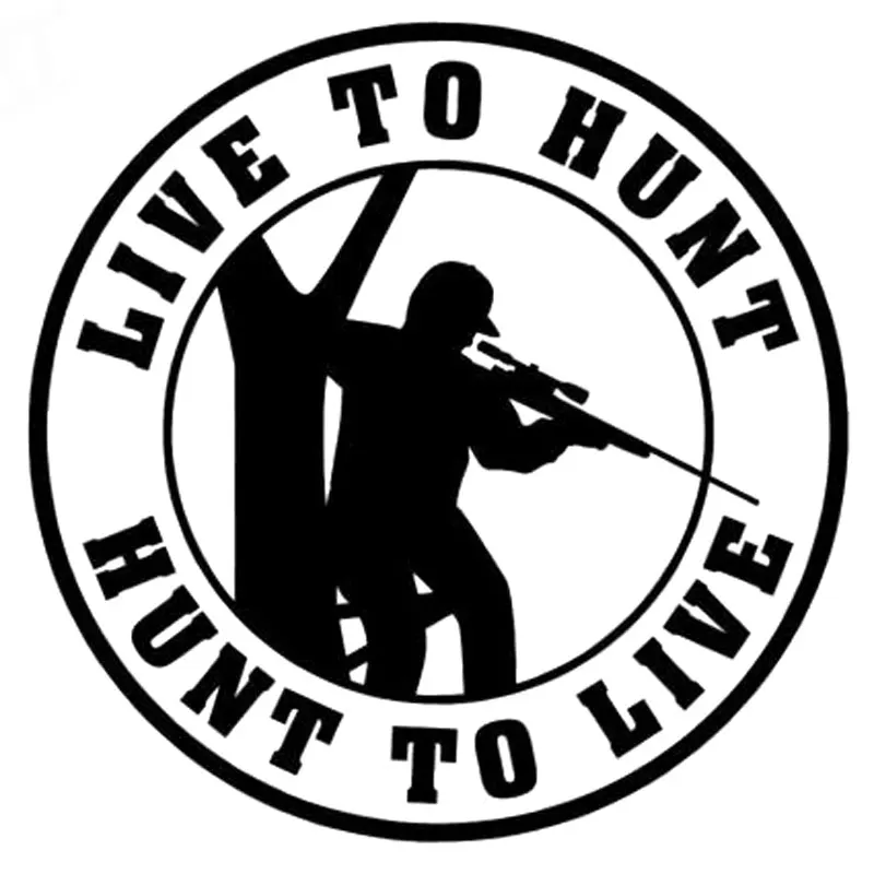 

12.7CM*12.7CM Live To Hunt Sticker Vinyl Decal Car Window Hunting Deer Car Styling Car Stickers Decration Black Sliver C8-1004