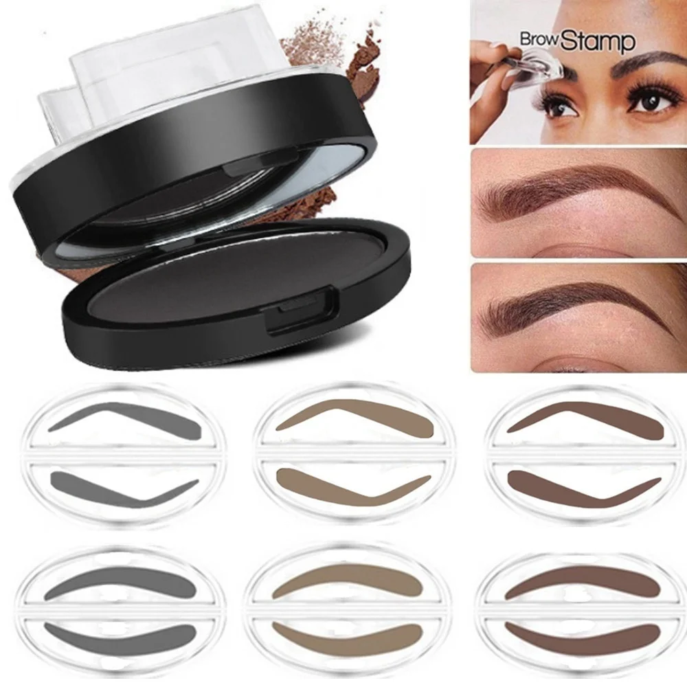3 Colors Quick Makeup Eyebrow Powder Seal Waterproof Eyebrow Stamp Long