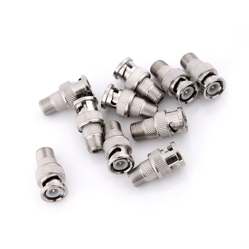 

10pcs Plug Adapter Coupler Jack Adapter Coax Convert From BNC Male Plug to Female Connector Quick Connector Terminal