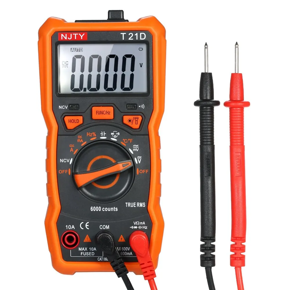

Mini Digital Multimeter 6000 Counts Multi-functional Non Contact True RMS Multi Meter Voltmeter Ammeter Measuring AC/DC