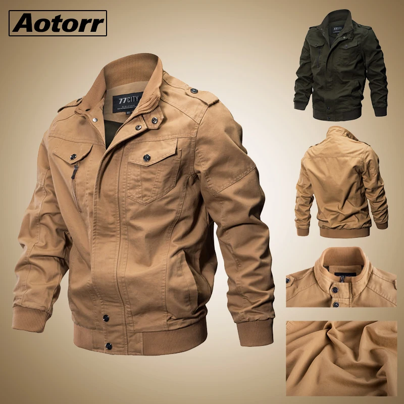 

Military Jacket Men Winter Cotton Jacket Coat Army Men's Pilot Jackets Autumn Casual Windbreaker Male Bomber Cargo Flight Jacket