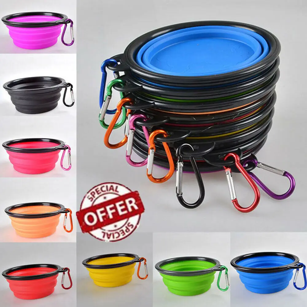 

2019 Newest Hot Foldable Food Grade Silicone Dog Cat Bowl Travel Portable Collapsible Feed Dishes Water Bowl