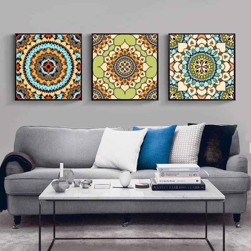 Nordic Canvas Art Painting National Pattern Picture Home Decor Wall Poster Retro Print Living Room Abstract Flower | Дом и сад