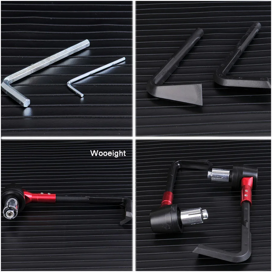 Wooieght Motorcycle CNC Anti Fall Brake Clutch Levers Handguard Hand Grips Handle Bar Protector For Bike Harley ATV Dirt Bike (8)