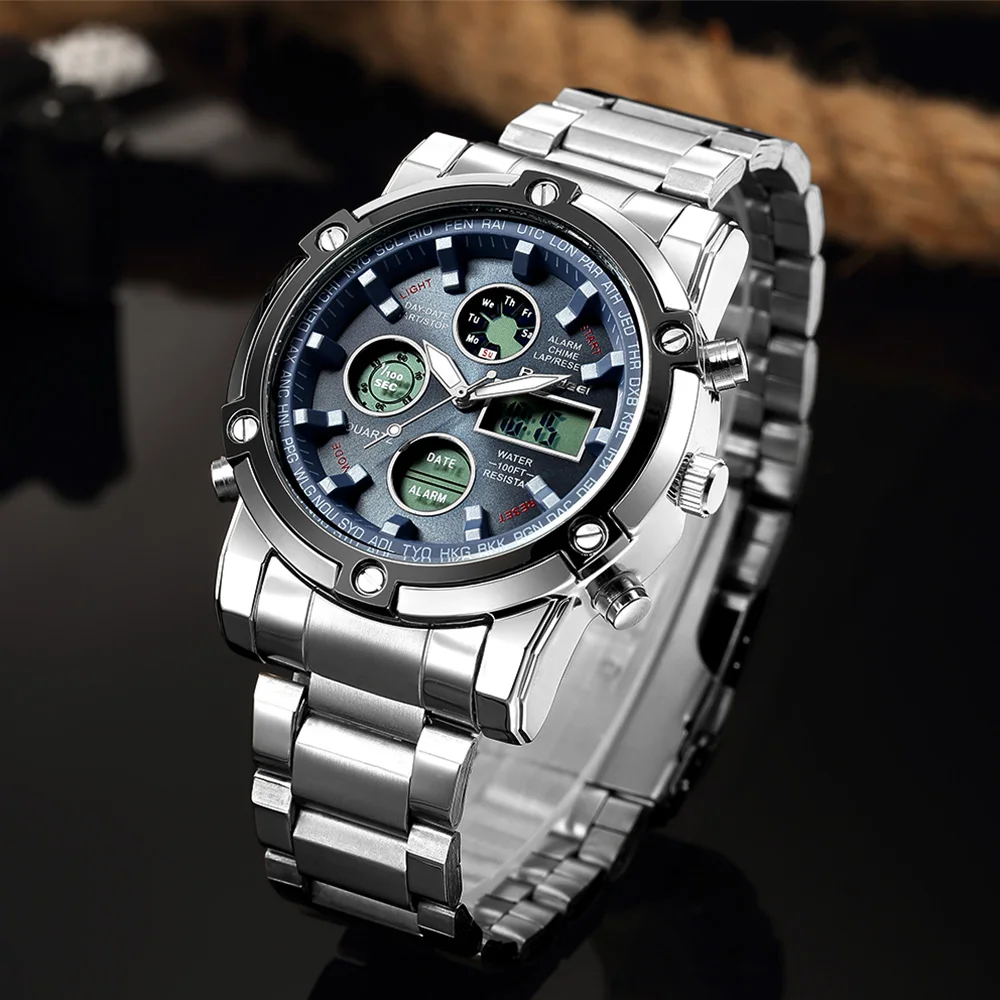 Sports Wrist Watch Men's Military Waterproof Brand Watches Fashion Full Steel Men LED Digital Watch Men Wristwatches Clock Male