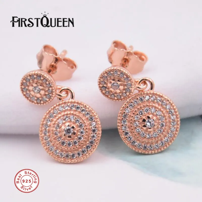 

FirstQueen Radiant Elegance, Gold Rose & Clear CZ Stud Earrings For Women Best Jewelry Gift for Mothers Day Fine Jewelry