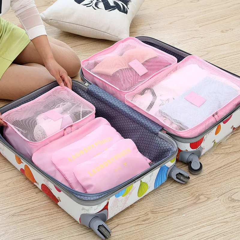 6 шт. дорожные сумки для хранения одежды|cube travel bag|packing cubes travelnylon packing cube |