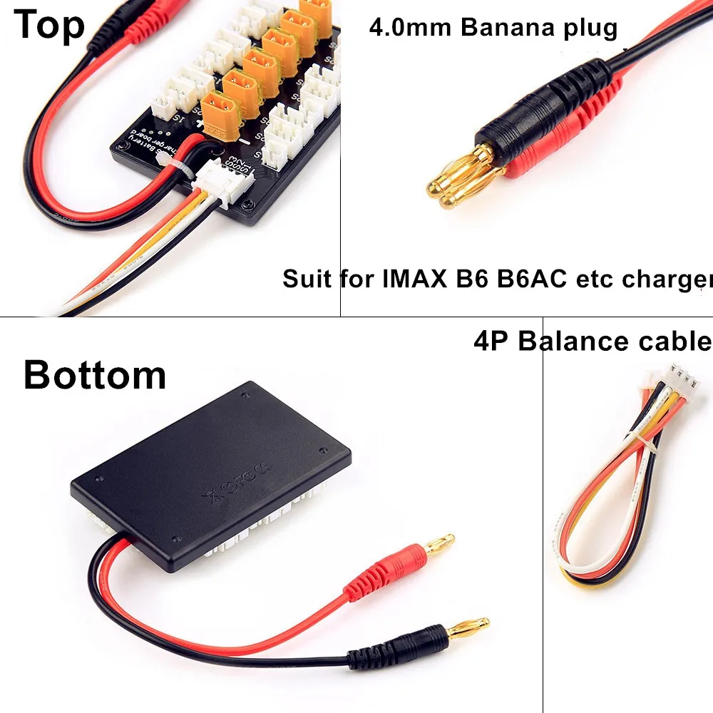 6 упаковок XT30 1 S 2 S 3 S 20A XT30 Plug Липо Аккумулятор; параллельный зарядки доска для IMAX B6 Зарядное устройство RC Радиоуправляемый автомобиль баланс заряда часть