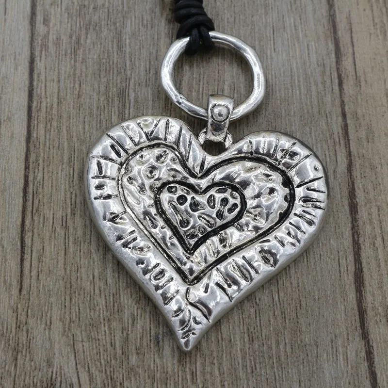 leather heart pendant necklace (4)