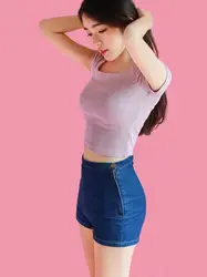 Женские джинсовые шорты 2019 Новые корейские весенние летние шорты женские тонкие керлинг джинсовые шорты
