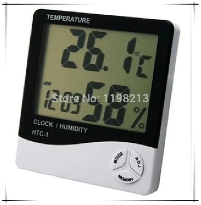 

2PC HTC-1 Indoor Room Digital Electronic Thermometer Hygrometer Temperature Humidity Tester Meter Alarm Clock Weather Station