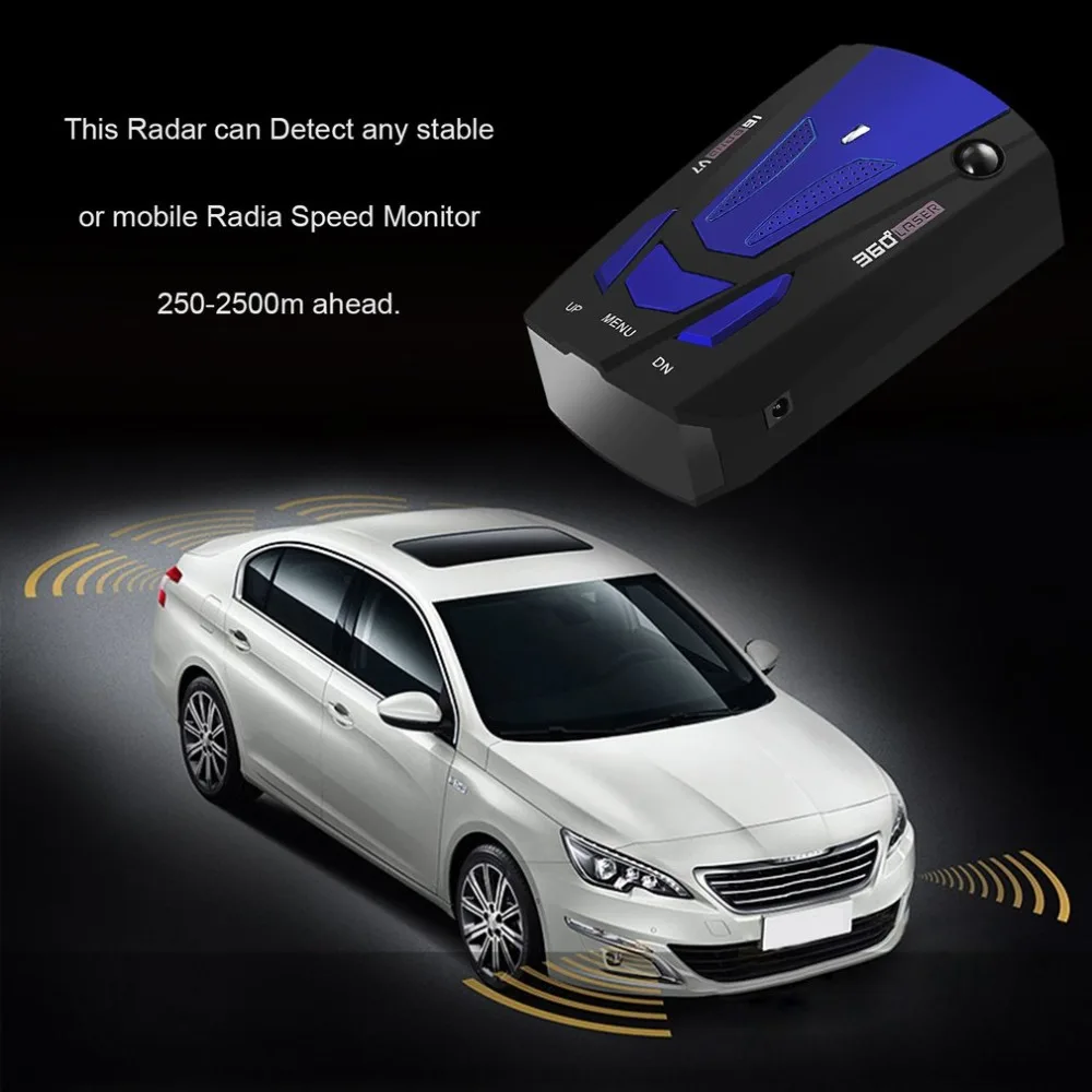 

360 Degrees Car Radar Detector 16 Band Voice Alert V7 Security GPS Speed Radar Detector LED Display