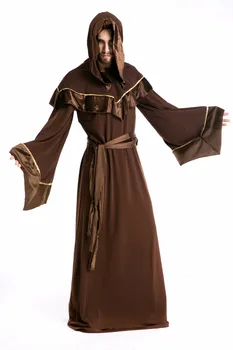 

Medieval Monk Cosplay Costumes Wizard Easter Robe Friar Priest disguise Church Cowl Apparel Men Adults Fancy