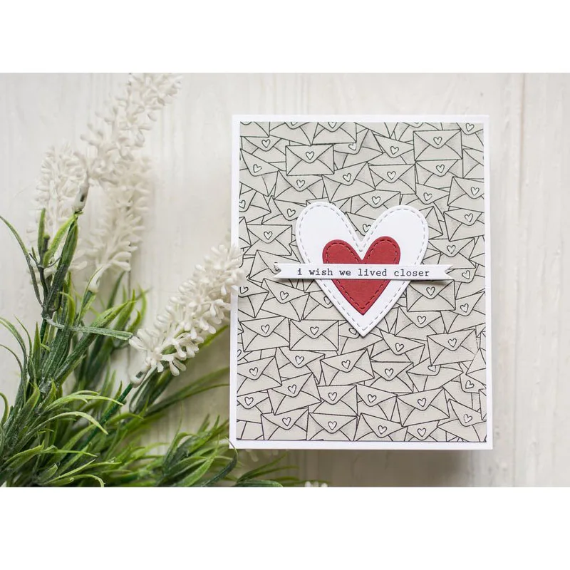 Love heart Banner Metal Cutting Dies Stencils for DIY Cards Scrapbooking DecorYR