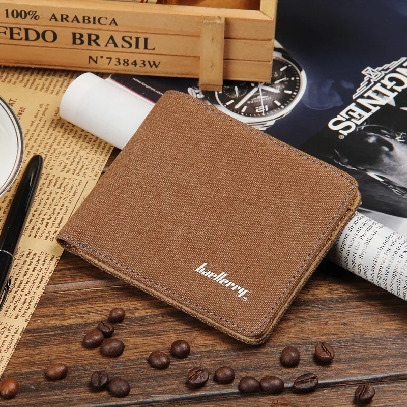 

Man Canvas Mens Wallets Top Quality Wallet Card Holder Multi Pockets Credit Cards Purse For Male Simple Design Brand Purses