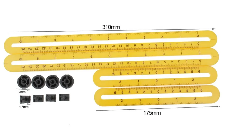 FTBTOC четыре складные пластиковые линейки Многофункциональный измерительный инструмент четырехсторонняя линейка механизм скользящий квадратный инструмент 3 цвета