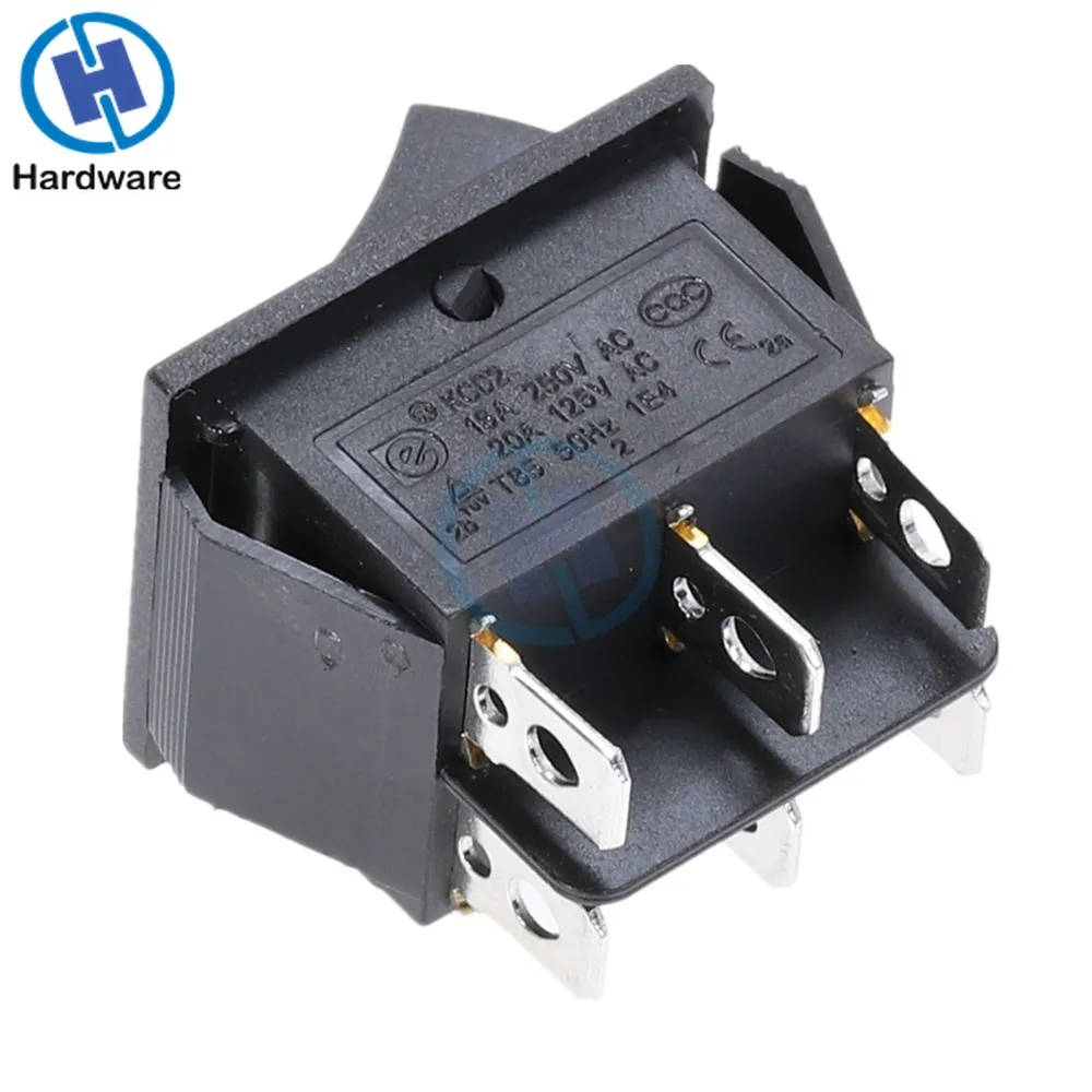 Interrupteur à Bascule 3 Positions DPDT – Marche/Arrêt Momentané – 6 Broches – 16A 240VAC Ou 12V Voiture