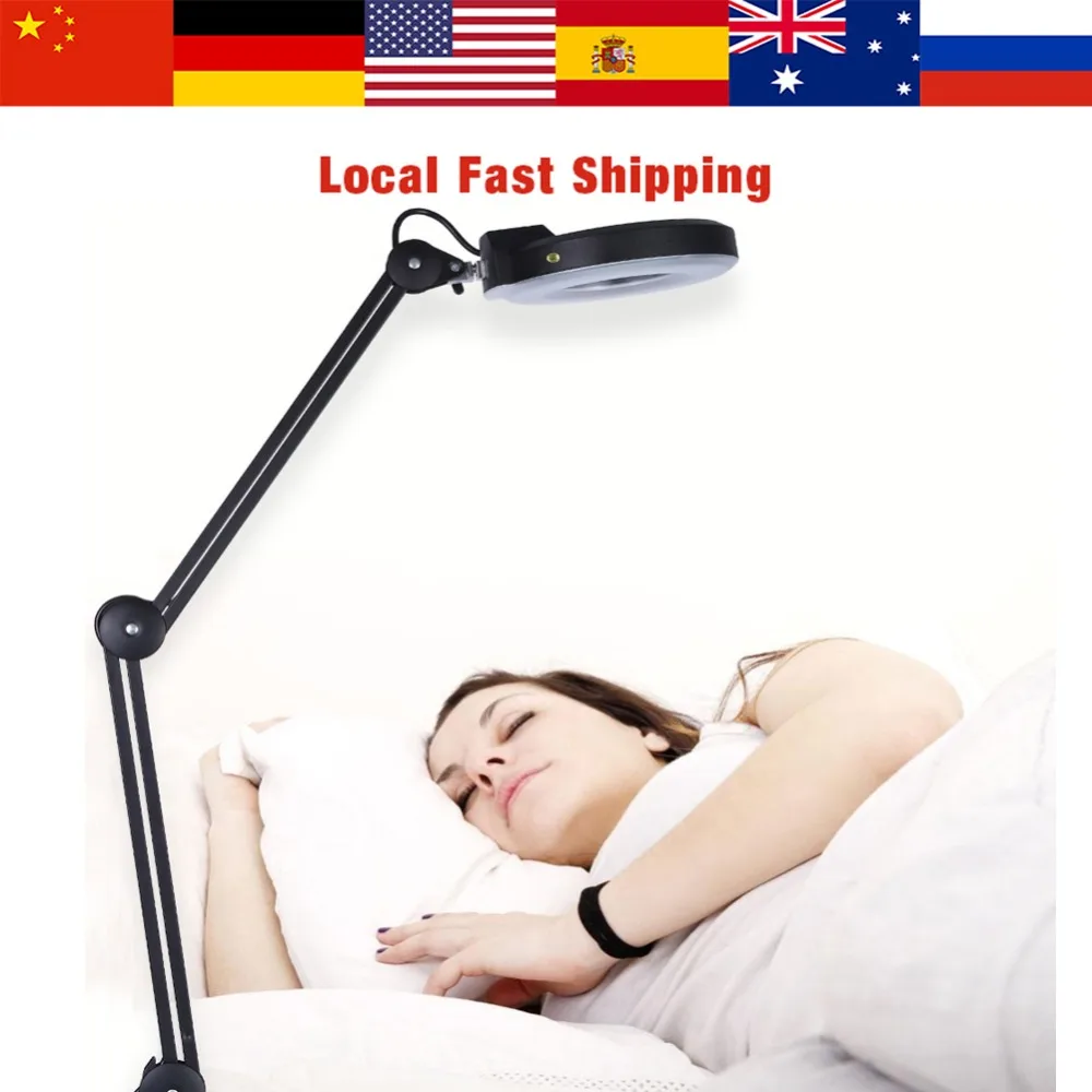 

5x Magnifying Night Light Beauty Cosmetic Tattoo Manicure Desk Magnifier Lighting Lamp With Clamp 15W 6000-6500K