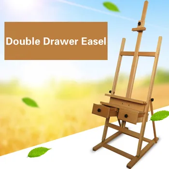 Double Drawer Easel Chevalet En Bois Artist Painting Stand Watercolor Oil Paint Easel Stand Atril Madera Art Supplies for Artist metal easel for artist painting sketch weeding easel stand drawing table box oil paint laptop accessories painting art supplies