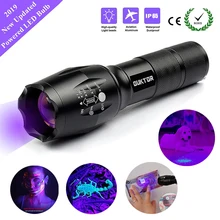 365nm Светодиодный УФ-фонарик ультра фиалки Ультрафиолетовый фонарь Невидимый масштабируемый для домашних пятен детектор для охоты маркер проверки