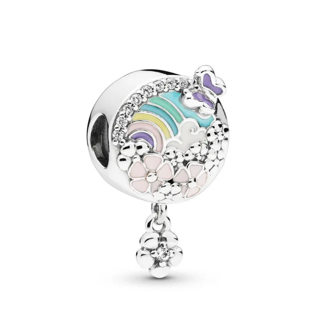 

SIENTO 100% 925 Sterling Silver New 2019 Spring 797999ENMX Flower Colour Story Charm DIY Bracelet Original Women's Jewelry