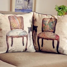 Ретро Винтажные подушки для стульев, стулья подушка для птиц, льняная наволочка, наволочки домашний Декор автомобиля диванные подушки