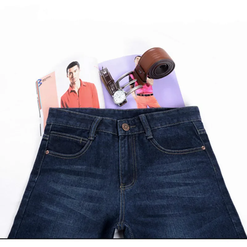 Мужские брюки повседневные джинсы Для мужчин джинсы Regular Fit Straight джинсовые штаны классические брюки узкие брюки одноцветное Цвета Горячие Джоггеры со мной