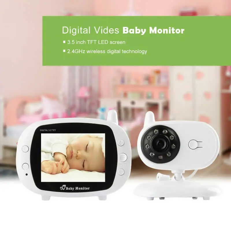 Беспроводной видеоняня 3,5 дюймовый ЖК-цифровой детский Няня для кормления Колыбельная температура обнаружения 2-way Talk детская камера