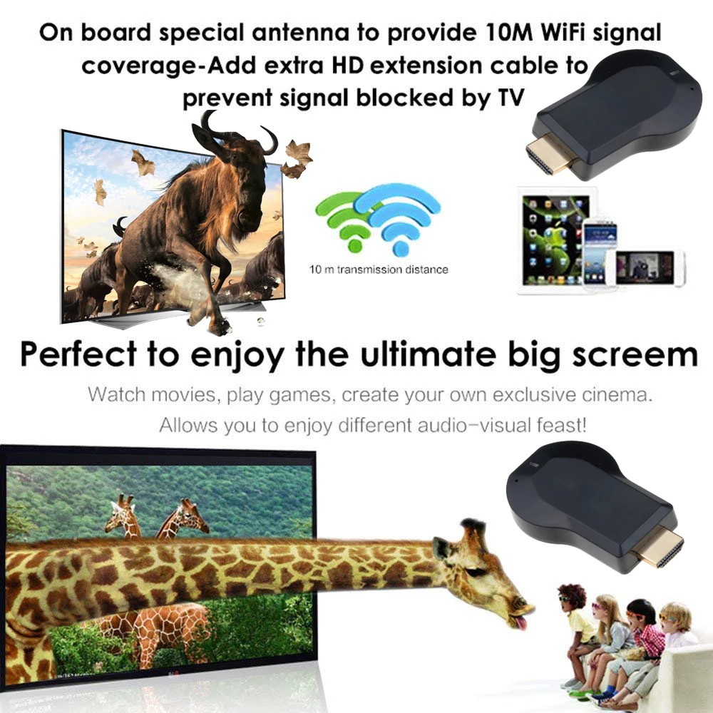 KEBIDUMEI для Anycast M2 Plus Miracast Chome Cast беспроводной 1080p Hdmi tv Stick Адаптер Wifi Дисплей приемник ключ для ТВ телефона