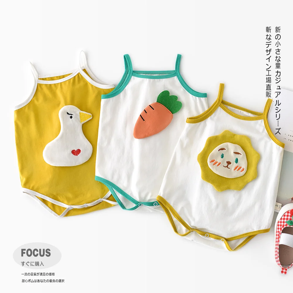 0-2 YEARS 2019 NEW ARRIVAL DUCK CARROT LION BODYSUIT BABY GIRL CLOTHES BOY VESTIDOS KIDS CLOTHING | Мать и ребенок