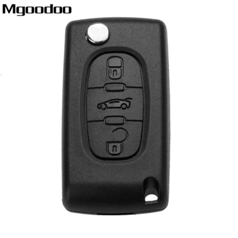 

Mgoodoo CE0523 Flip Remote Car Key 3 Buttons Middle Trunk 433MHz ID46 PCF7941 VA2 Uncut Blade For CITROEN C2 C3 C4 C5