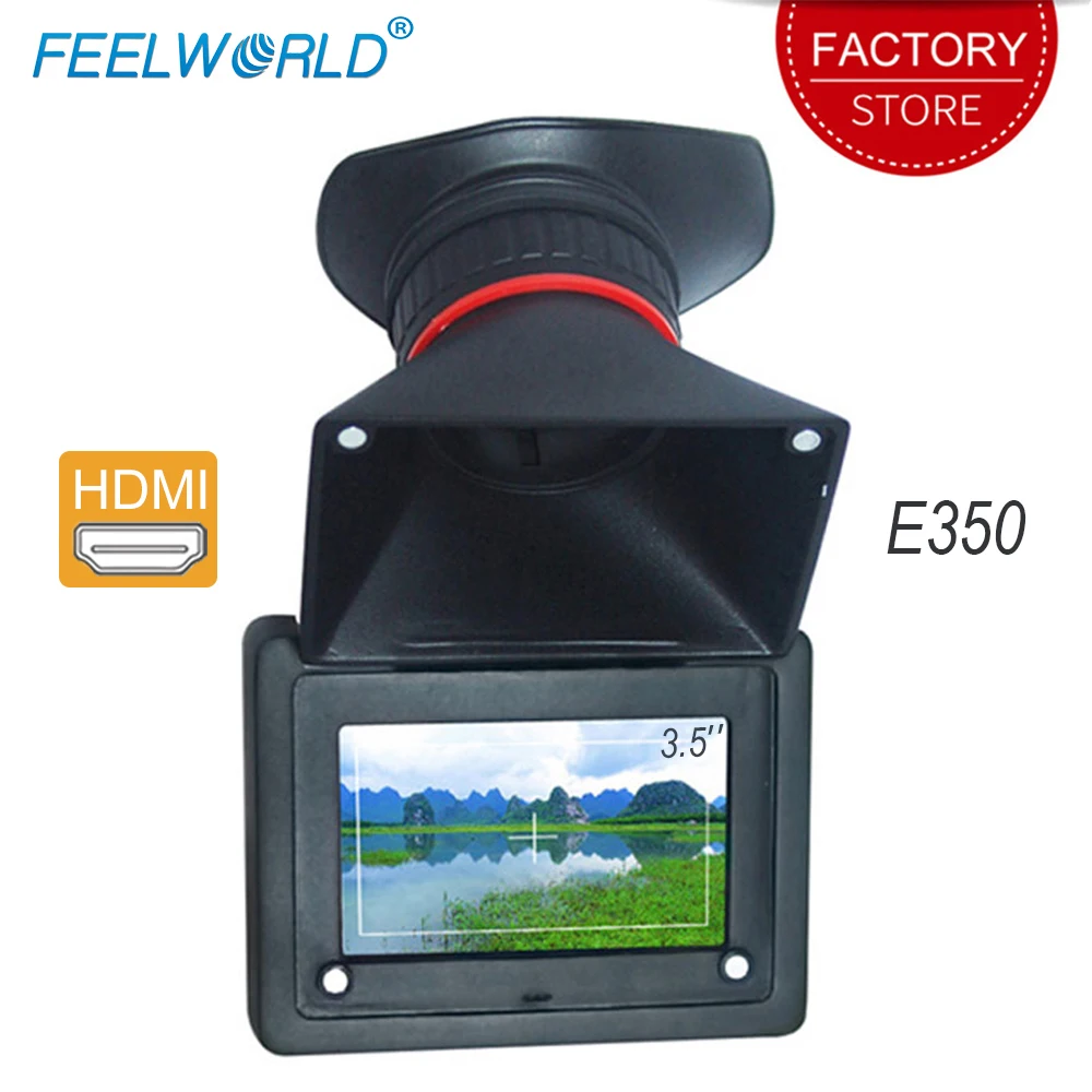 Feelworld E350 HDMI Электронный видоискатель 3 5 ''HD 800x480 ЖК-экран 2X Увеличение EVF поле