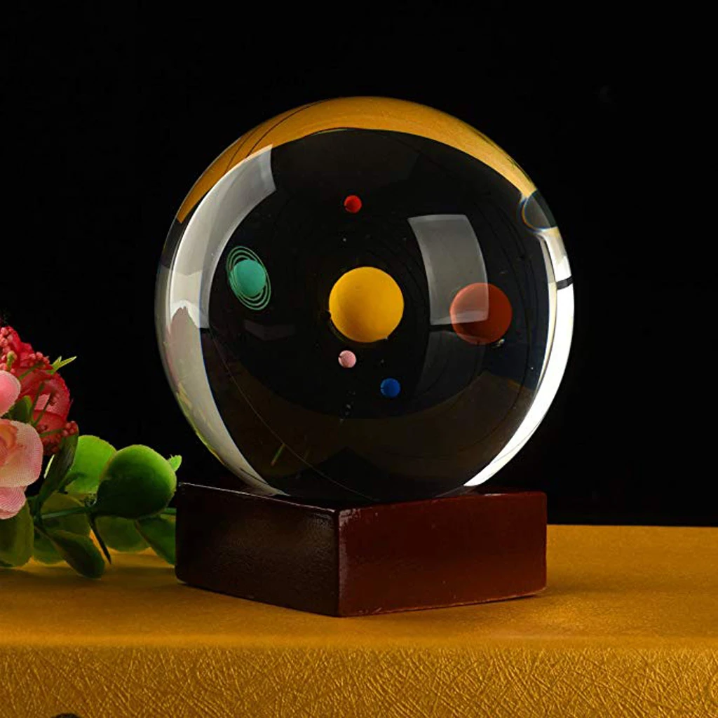 80mm Solar System Crystal Ball Astronomical Science Model Photography Photo Props Home Office Decor