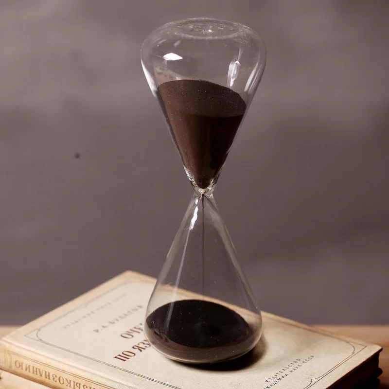 

Black hourglass 60 minutes hourglass timer creative crafts ornaments wholesale glass