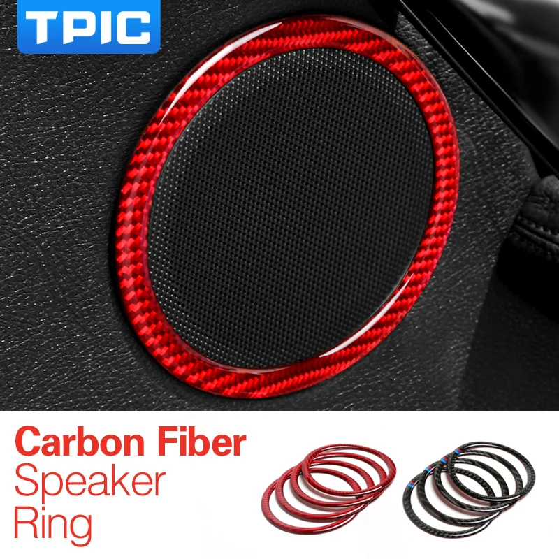 

Car Accessories Carbon Fiber Door Audio Speaker Trim Covers Loudspeaker Ring Car stickers For BMW E90 E84 F30 F34 F15 F16 F48