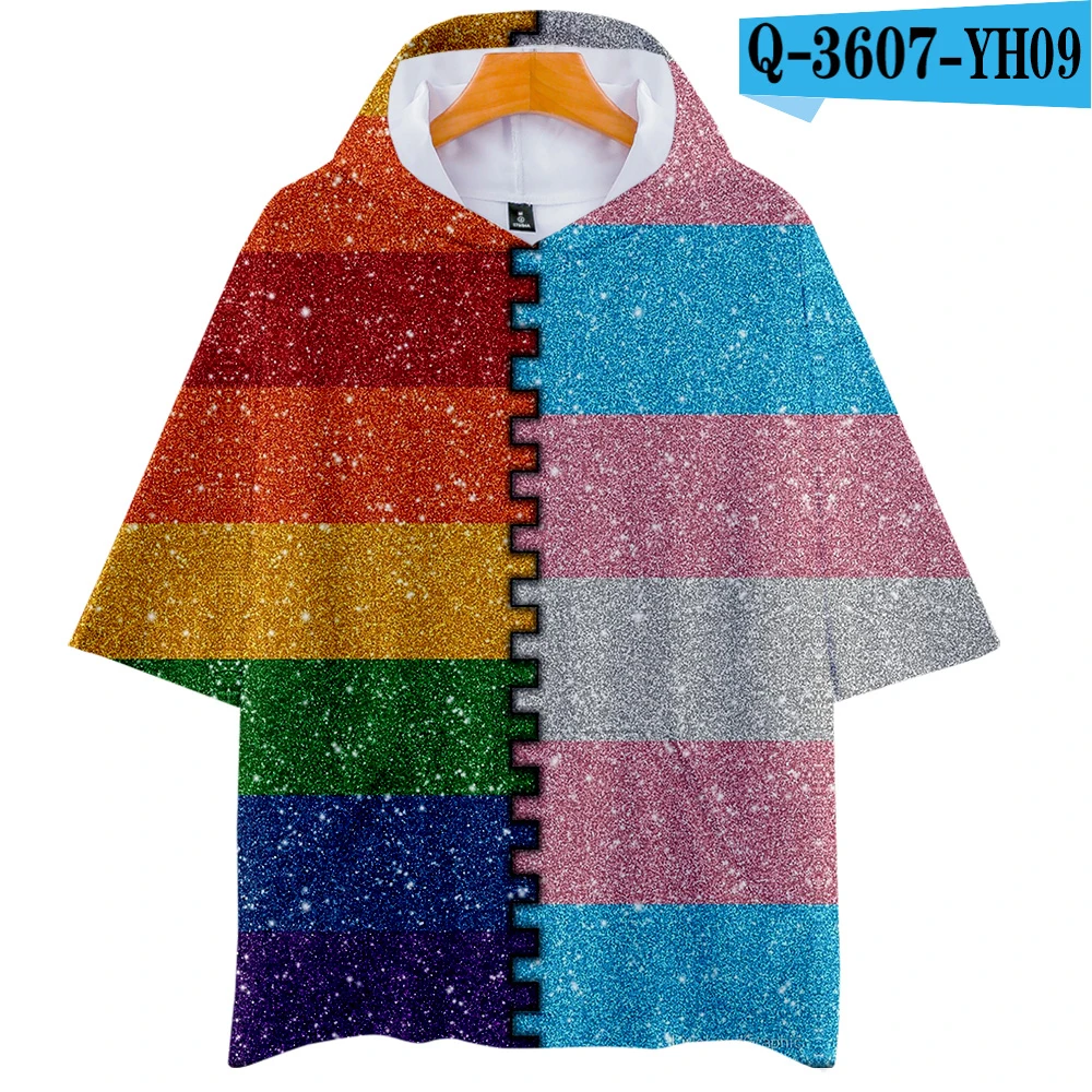 Женская/Мужская хип-хоп Футболка Harajuku Pride Lgbt Gay Love lesbies с радужным принтом, футболка с капюшоном, летняя футболка с коротким рукавом, Camiseta Feminina - Цвет: F