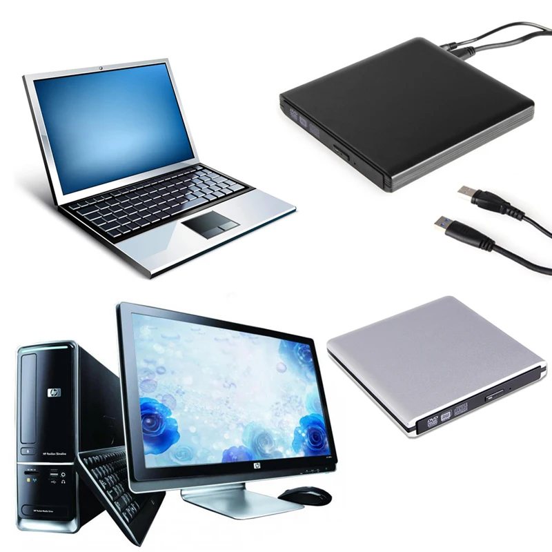 2018 Новый USB 3 0 Алюминий Lightscribe DVD 8X Внешний горелки CD RW Writer Встроенная память