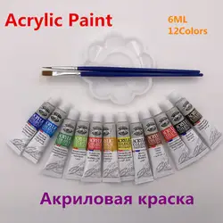 Профессия акриловые Краски s трубки Набор Nail Art Краски ing инструмент для рисования для художников 12 Цветов предложение Краски кисти и