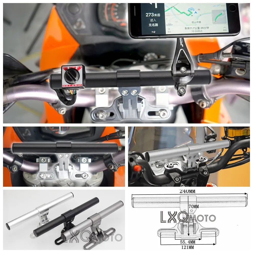 

LXQ Motorcycle CNC Aluminum Handleba Bike GPS Mount Holder For HONDA XL125V Varadero XL 700V Transalp Crossrunner 800