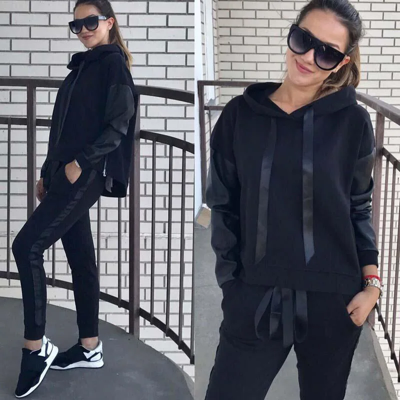 

Active Wear Womens Jumpsuit Yoga Gym Pants Fitness Jumpsuit Sport Terno Feminino long sleeves Running Two Piece Set Clothing