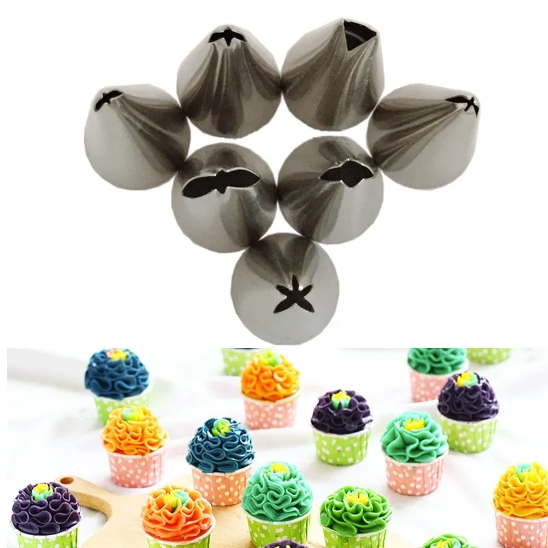 7Pcs/Lot Leaf Icing Piping Nozzles Cake Decorating Tips Set Home